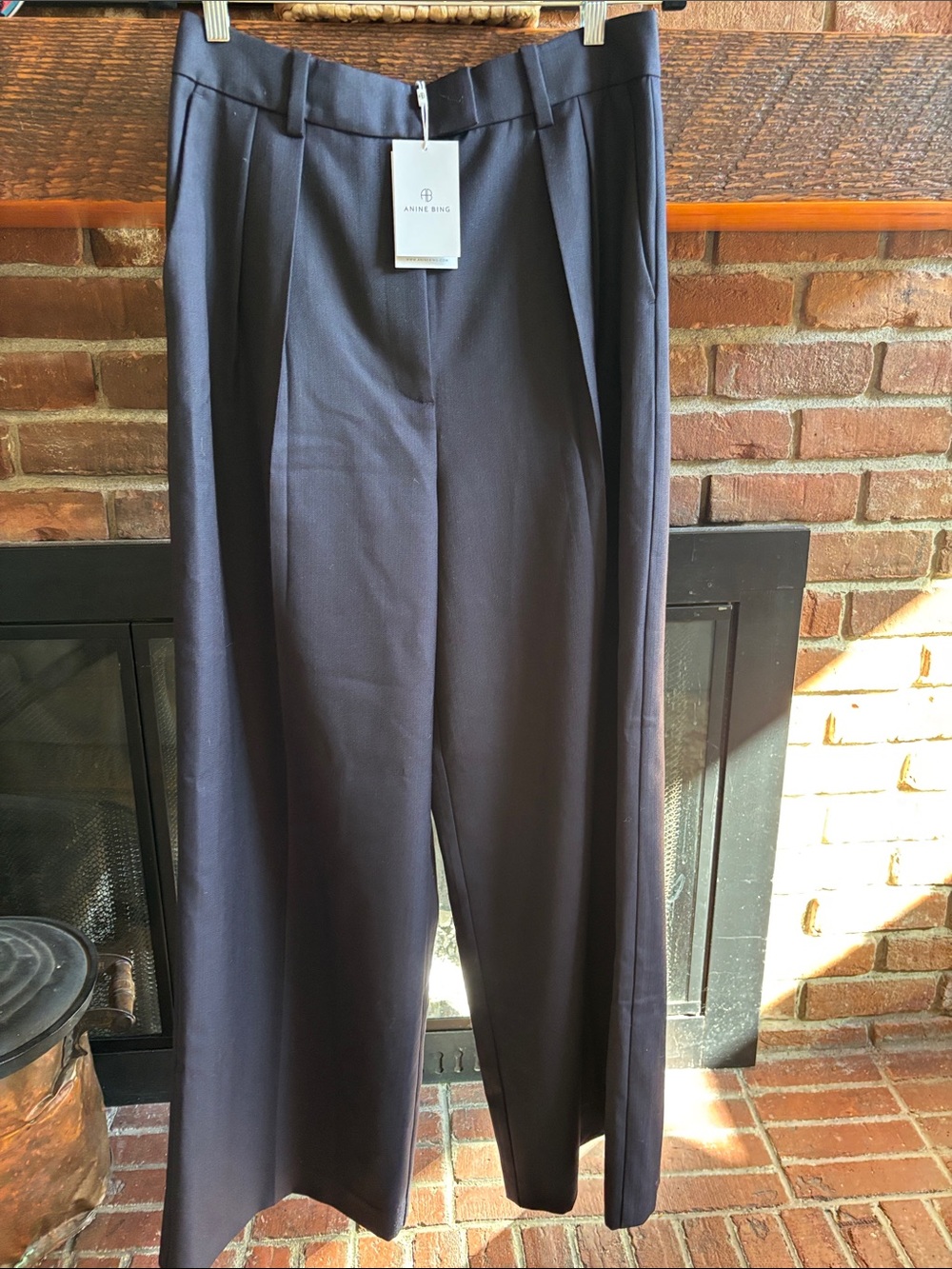 Anine Bing Women's Navy Wide-Leg Trousers ($350 retail)